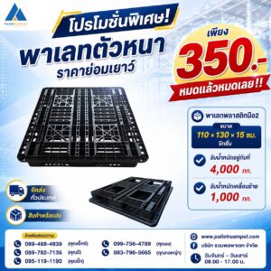RP-B1/6 พาเลทพลาสติก 110*130*15 cm.(แบบยื่น)